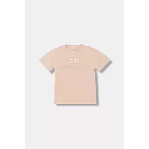 Elisabetta Franchi tricou copii culoarea bej, EFTS250.0.JE006 imagine