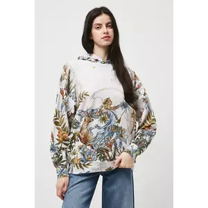 Medicine bluză culoarea bej, cu glugă imagine