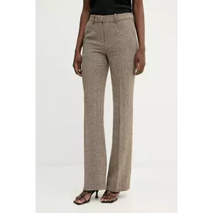 ERMANNO Firenze pantaloni culoarea maro, evazati, high waist, 57TP002ED0 imagine