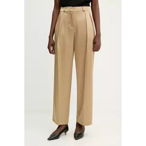 Liviana Conti pantaloni culoarea verde, lat, high waist, F5WS80 imagine