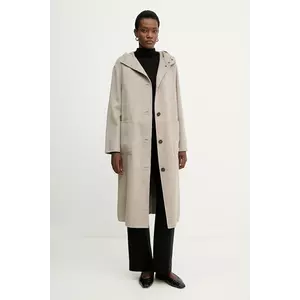 Liviana Conti palton de lână culoarea maro, F5WW72 imagine