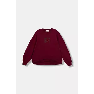 Elisabetta Franchi hanorac de bumbac pentru copii culoarea bordo, cu imprimeu, EFFE158.0.FF002 imagine