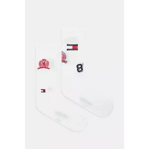 Tommy Jeans șosete 2-pack culoarea alb, 701236470 imagine
