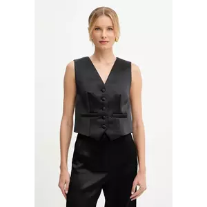 Luisa Spagnoli vesta culoarea negru, un singur rand de nasturi, 542471 imagine