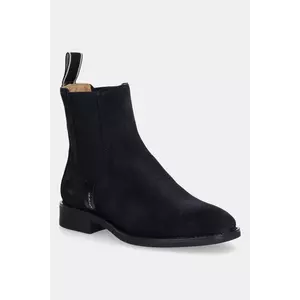 Gant botine din piele intoarsa Fayy culoarea albastru marin, cu toc plat, 31553127 imagine