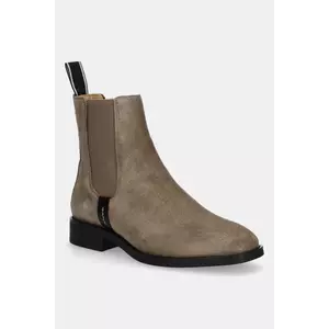 Gant botine din piele intoarsa Fayy culoarea bej, cu toc plat, 31553127 imagine