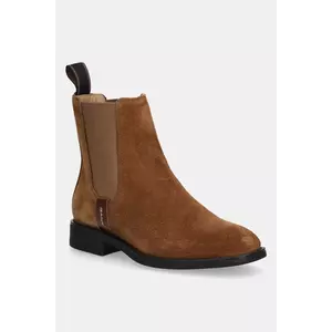 Gant botine din piele intoarsa Fayy culoarea maro, cu toc plat, 31553127 imagine