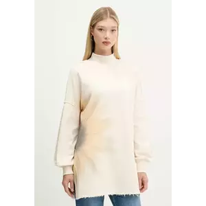 Desigual hanorac de bumbac FLOR culoarea bej, modelator, 25WWSK10 imagine