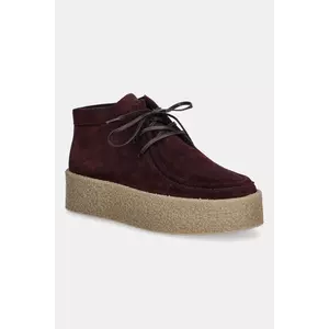 Kennel & Schmenger pantofi de piele intoarsa Bazar culoarea bordo, cu platforma, 61-26570.663 imagine