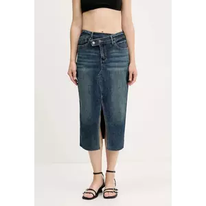Desigual fusta jeans TWISTED culoarea albastru marin, midi, creion, 25WWFD03 imagine