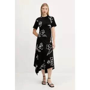 Desigual rochie CALMA culoarea negru, midi, evazati, 25WWVK44 imagine