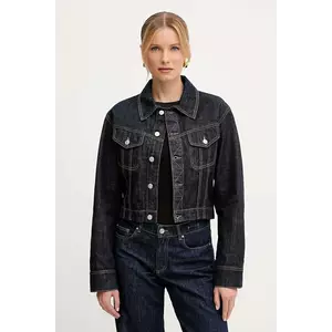 Victoria Beckham geaca jeans culoarea albastru marin, de tranzitie, 1325DJK006577A imagine