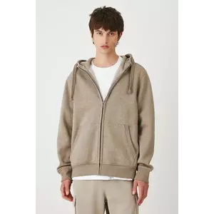 Medicine bluză culoarea bej, cu glugă imagine