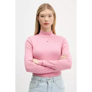 Tommy Jeans longsleeve culoarea negru, cu turtleneck, DW0DW19830 imagine