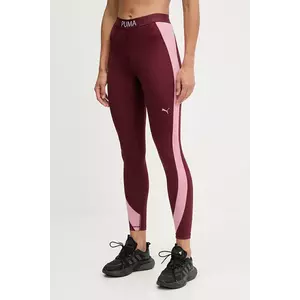 Puma leggins de antrenament culoarea bordo, modelator, 526679 imagine