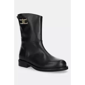 Elisabetta Franchi ghete din piele pentru copii culoarea negru, F4A5-E0445 imagine