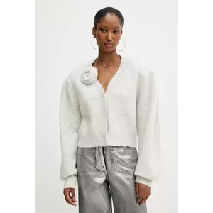 Rotate cardigan de lână culoarea gri, 1142762344 imagine