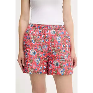 adidas Originals pantaloni scurți Liberty culoarea roz, cu imprimeu, high waist, JW5196 imagine