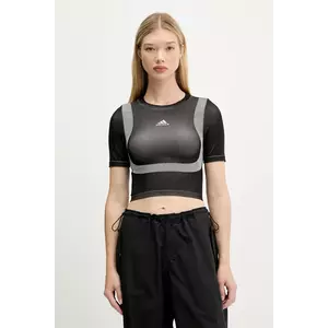 adidas Originals tricou Seamless Techfit Baby Tee culoarea negru, JV7159 imagine