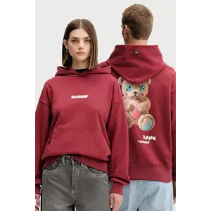 Barrow hanorac de bumbac culoarea bordo, cu glugă, cu imprimeu, F5BWUAHS047 imagine