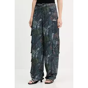 adidas Originals pantaloni Sat Cargo Pants culoarea verde, drept, high waist, KE3741 imagine