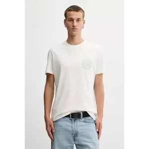 Tommy Jeans tricou din bumbac culoarea bej, cu imprimeu, DM0DM21987 imagine