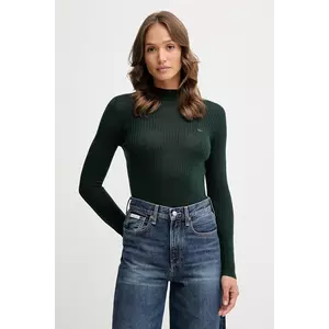 Lacoste pulover de lână culoarea verde, light, cu turtleneck, AF4189 imagine