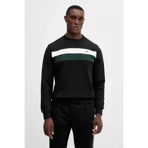 Lacoste hanorac de bumbac culoarea negru, uni, SH5498 imagine