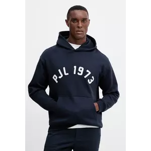 Pepe Jeans hanorac de bumbac culoarea bleumarin, cu glugă, cu imprimeu, PM5800006 imagine