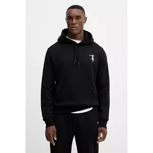 Trussardi hanorac de bumbac culoarea negru, cu glugă, cu imprimeu, G8078200033N imagine