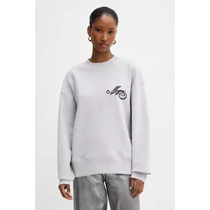 MSGM hanorac de bumbac culoarea gri, cu imprimeu, 3941MDM80.257793 imagine