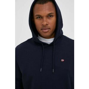 Napapijri bluza barbati, culoarea albastru marin, cu glugă, neted imagine