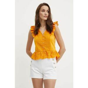 Morgan bluza din bumbac DODAY1 femei, culoarea portocaliu, cu imprimeu, DODAY1 imagine