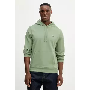Lacoste hanorac de bumbac culoarea verde, cu glugă, uni, SH9839 imagine