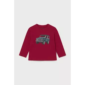 Mayoral longsleeve din bumbac culoarea roșu, cu imprimeu, 2066 imagine