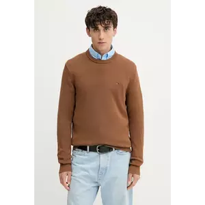 Tommy Jeans pulover de bumbac culoarea maro, light, DM0DM21787 imagine