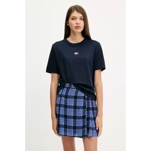 Tommy Jeans tricou din bumbac culoarea bleumarin, DW0DW22202 imagine