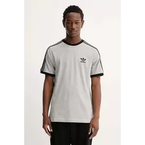adidas Originals tricou din bumbac 3-Stripes culoarea gri, melanj, JY1369 imagine