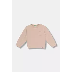 United Colors of Benetton hanorac de bumbac pentru copii culoarea roz, uni, 3NBMG10K2 imagine