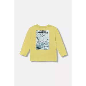 United Colors of Benetton longsleeve din bumbac pentru copii culoarea verde, cu imprimeu, 3TAMG10KM imagine