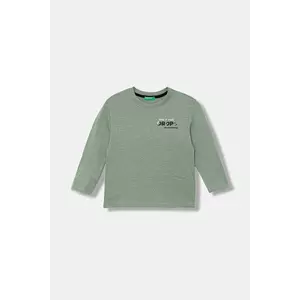 United Colors of Benetton longsleeve din bumbac pentru copii culoarea verde, cu imprimeu, 3TAMG10KM imagine