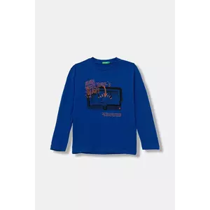 United Colors of Benetton longsleeve din bumbac pentru copii cu imprimeu, 35RYC10QQ imagine