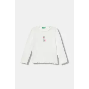 United Colors of Benetton longsleeve copii culoarea alb, 3KIEG10KK imagine