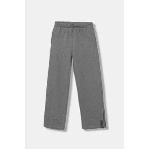 United Colors of Benetton pantaloni de trening din bumbac pentru copii culoarea gri, uni, 3NBMCF06K imagine
