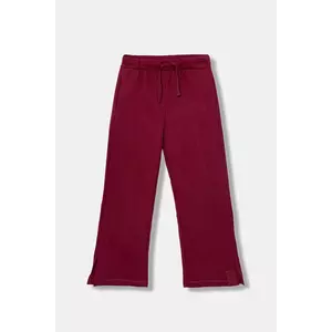 United Colors of Benetton pantaloni de trening din bumbac pentru copii culoarea bordo, uni, 3NBMCF06K imagine