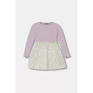 United Colors of Benetton rochie fete culoarea violet, mini, evazați, 434ZGV02I imagine