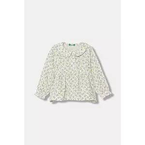 United Colors of Benetton bluză de bumbac pentru copii culoarea bej, cu imprimeu, 534ZGQ02T imagine