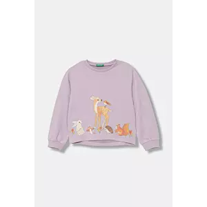 United Colors of Benetton bluză copii culoarea violet, cu imprimeu, 3SNPG10KA imagine