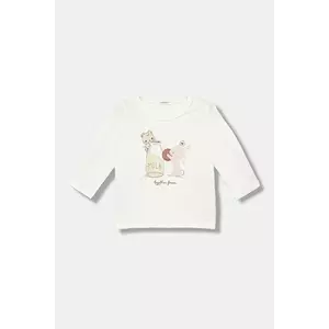 United Colors of Benetton longsleeve din bumbac pentru bebeluși culoarea alb, cu imprimeu, 3ATNA106L imagine