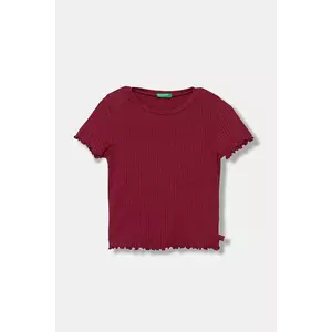 United Colors of Benetton tricou copii culoarea bordo, 3F1AC10N4 imagine